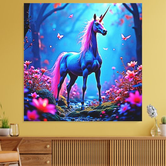 Mystical Fantasy Unicorn Art Leinwanddruck (Insitu (Wohnzimmer))