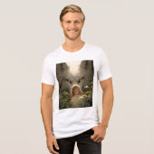 Mystical Fantasy Wolf Guardian Anime Tri-Blend Shirt (Vorderseite voll)