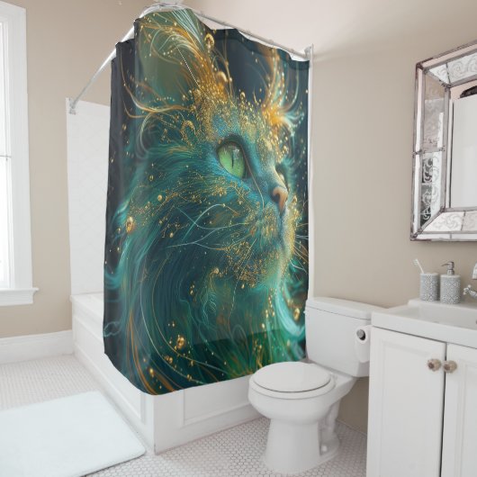 Mystical Feline Duschvorhang (Beispiel)
