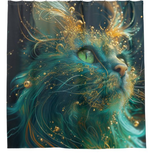 Mystical Feline Duschvorhang (Vorderseite)