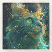 Mystical Feline Glasuntersetzer (Vorderseite)