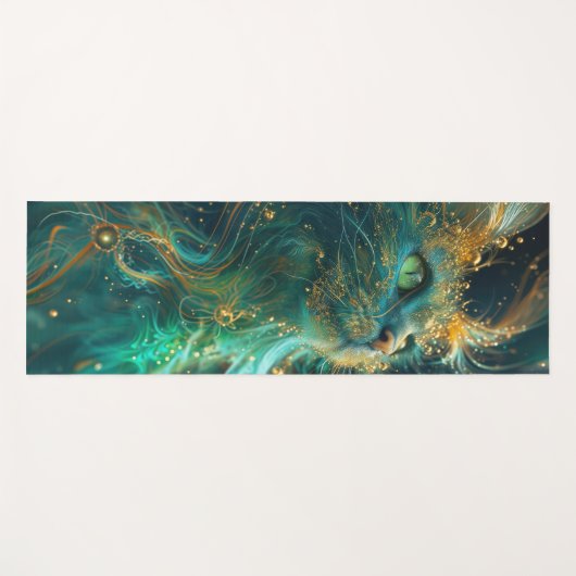 Mystical Feline Yogamatte (Vorderseite (Horizontal))