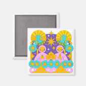 Mystical Figures in a Cosmic Landscape Magnet (Vorderseite/Rückseite)