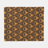Mystical Fire Cat Mandala Design Fleecedecke (Vorderseite (Horizontal))