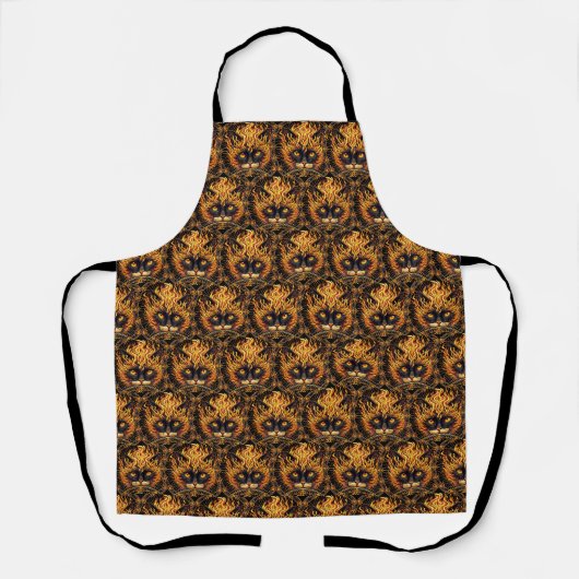 Mystical Fire Cat Mandala Design Schürze (Vorderseite)