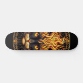 Mystical Fire Cat Mandala Design Skateboard (Horizontal)