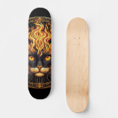 Mystical Fire Cat Mandala Design Skateboard (Vorderseite)