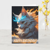 Mystical Flame Cat Familiar Karte (Gelbe Blume)