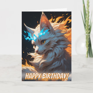 Mystical Flame Cat Familiar Karte