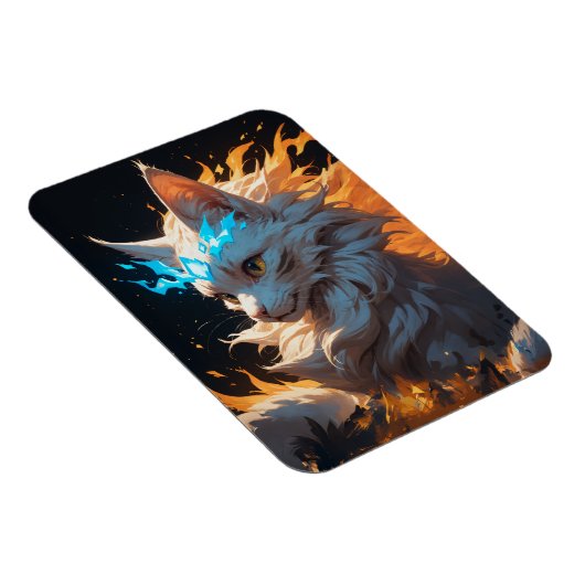 Mystical Flame Cat Familiar Magnet (Rechte Seite)