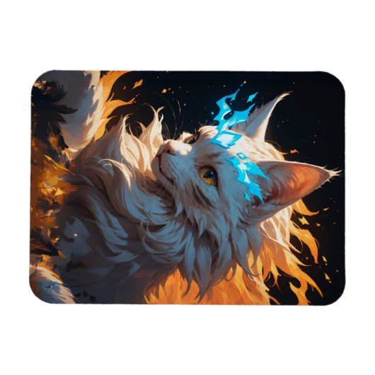 Mystical Flame Cat Familiar Magnet (Horizontal)
