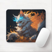 Mystical Flame Cat Familiar Mousepad (Mit Mouse)