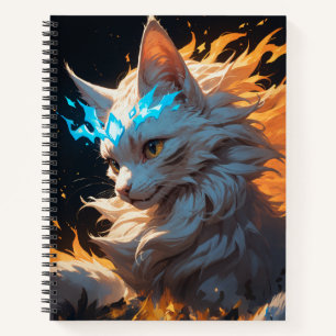 Mystical Flame Cat Familiar Notizblock
