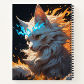 Mystical Flame Cat Familiar Notizblock (Rückseite)