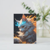 Mystical Flame Cat Familiar Postkarte (Stehend Vorderseite)
