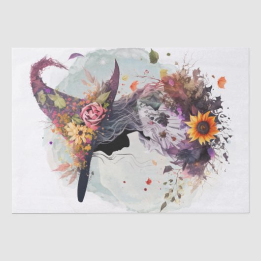 Mystical Floral Hexe Seidenpapier (Vorderseite)