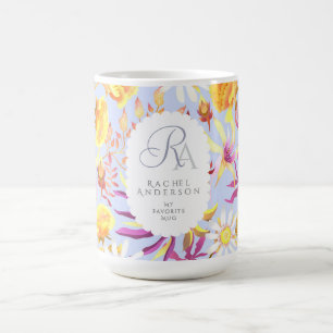 Mystical Floral Monogram Lilac blüht Kaffeetasse
