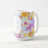 Mystical Floral Monogram Lilac blüht Kaffeetasse (VorderseiteRechts)