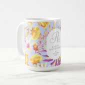 Mystical Floral Monogram Lilac blüht Kaffeetasse (Vorderseite Links)