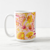 Mystical Floral Monogram Pink blühen Kaffeetasse (Links)
