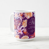 Mystical Floral Monogramm blühen Kaffeetasse (Vorderseite Links)