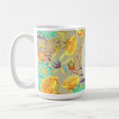 Mystical Floral Monogramm blühend grau Kaffeetasse (Links)