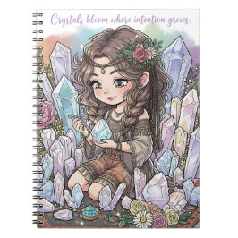 Mystical Flower Child with Quartz Notizblock