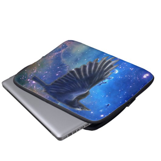Mystical Flying RAven & Outdoor Space Laptop-Sieb Laptopschutzhülle (Vorne Knopf)