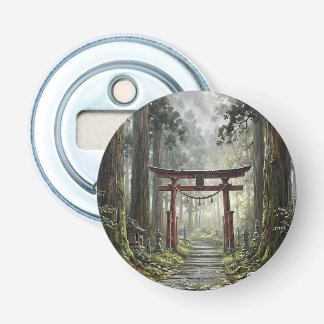 Mystical forest and torii gate that symbolizes it flaschenöffner