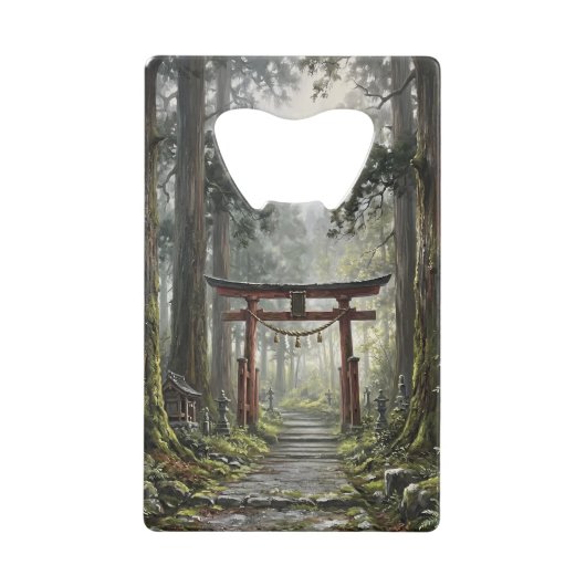 Mystical forest and torii gate that symbolizes it geldbeutel flaschenöffner (Vorderseite)