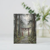 Mystical forest and torii gate that symbolizes it postkarte (Stehend Vorderseite)