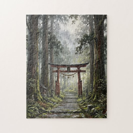 Mystical forest and torii gate that symbolizes it puzzle (Vertikal)