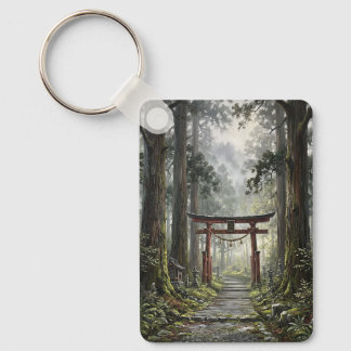 Mystical forest and torii gate that symbolizes it schlüsselanhänger