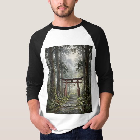Mystical forest and torii gate that symbolizes it T-Shirt (Vorderseite)