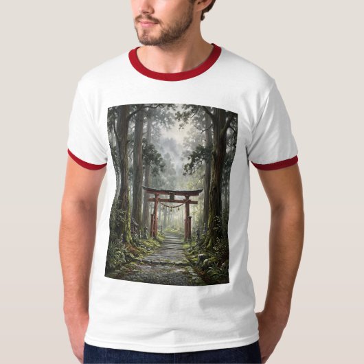 Mystical forest and torii gate that symbolizes it T-Shirt (Vorderseite)