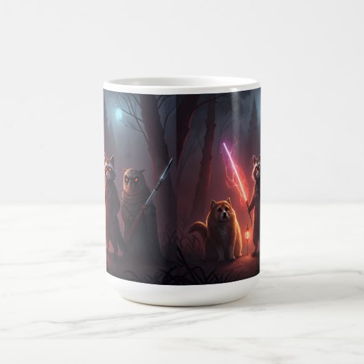 Mystical Forest Battle Animals Art Kaffeetasse (Mittel)