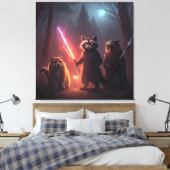 Mystical Forest Battle Animals Art Leinwanddruck (Insitu (Schlafzimmer))