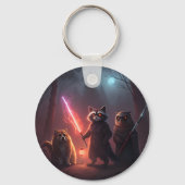 Mystical Forest Battle Animals Art Schlüsselanhänger (Rückseite)