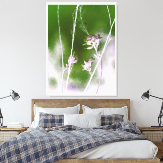 Mystical Forest Bloom – Boho Flowers & Trees Leinwanddruck (Insitu (Schlafzimmer))