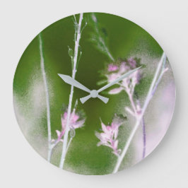 Mystical Forest Bloom – Romantic Flowers & Trees Große Wanduhr