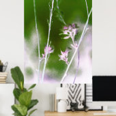 Mystical Forest Bloom – Romantic Flowers & Trees Poster (Heimbüro)