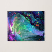 Mystical Forest Celestial Blue Night Sky Puzzle (Horizontal)