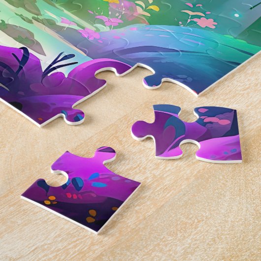 Mystical Forest Celestial Blue Night Sky Puzzle (Seite)