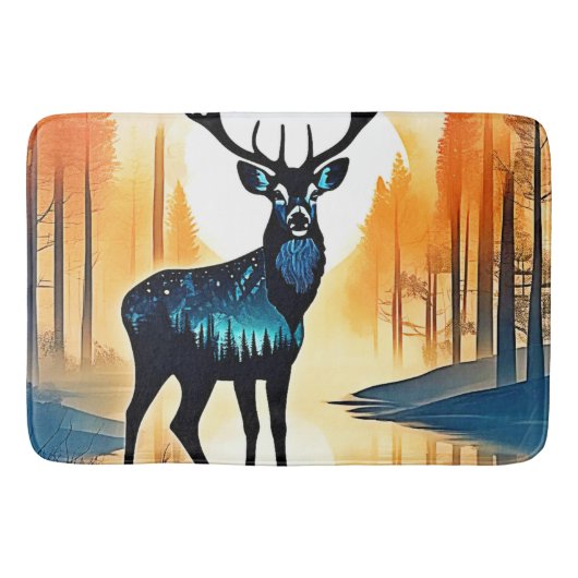 Mystical Forest Deer Badematte (Vorderseite)