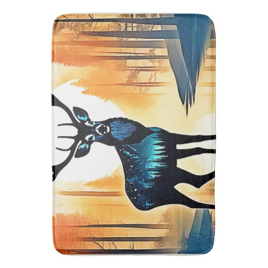 Mystical Forest Deer Badematte (Vorderseite Vertikal)