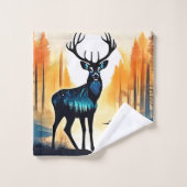Mystical Forest Deer Badhandtuch Set (Waschlappen)