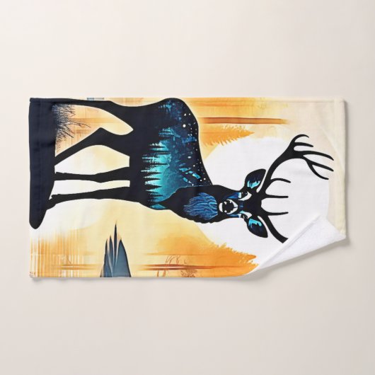 Mystical Forest Deer Badhandtuch Set (Handtuch)