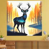 Mystical Forest Deer Leinwanddruck (Insitu (Wohnzimmer))