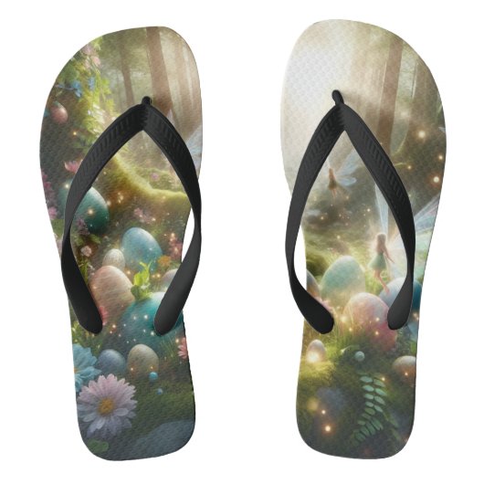Mystical Forest Fairy Magical Spring Eggs Badesandalen (Fußbett)