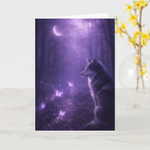 Mystical Forest Fantasy Greeting Card Karte (Gelbe Blume)